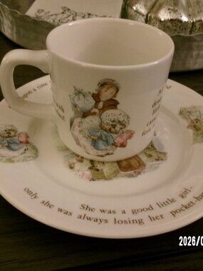 Set 2 Wedgwood Beatrix Potter MRS TIGGY-WINKLE Nursery Set Mug/Cup AND 7"  Plate